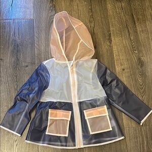 Kids Transparent Rain Hooded Jacket